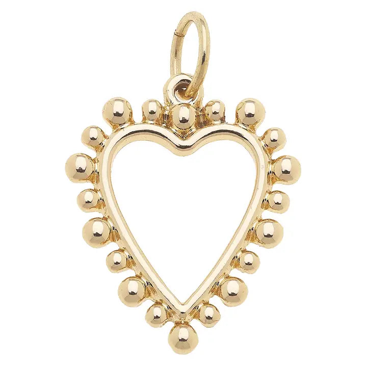 Charmed | Studded Open Heart in Shiny Gold