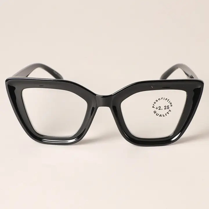 Leopard Colored Frame Reading Glasses - Black