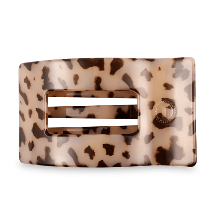 Large Flat Rectangle Hair Clip - Blonde Tortoise