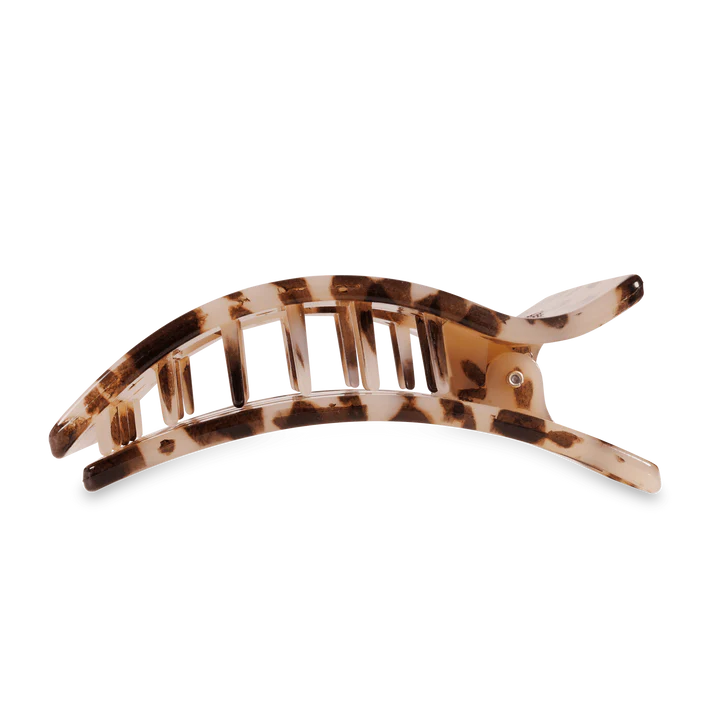 Large Flat Rectangle Hair Clip - Blonde Tortoise
