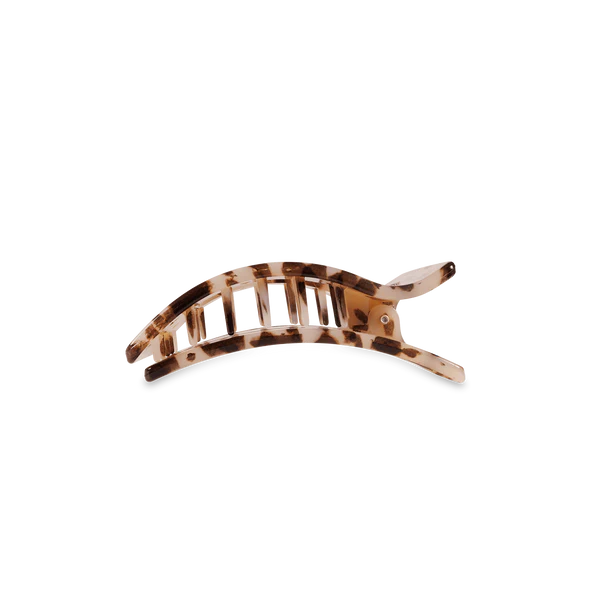 Teleties |Small Flat Rectangle Hair Clip - Blonde Tortoise