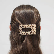 Teleties |Small Flat Rectangle Hair Clip - Blonde Tortoise