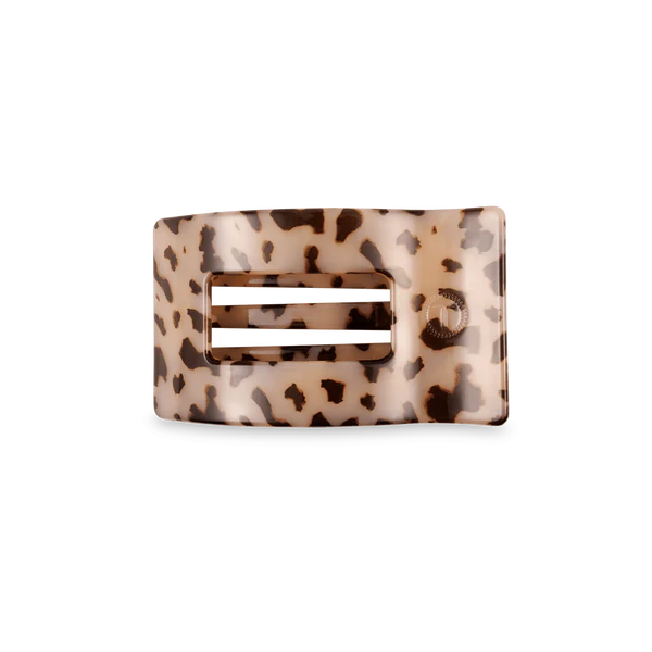 Teleties |Small Flat Rectangle Hair Clip - Blonde Tortoise