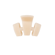 Teleties petite classic claw clip in almond beige, three-prong design