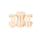 Almond beige petite classic claw clip with curved center prong and side grips