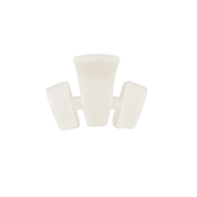 Teleties petite classic claw clip in coconut white, three-prong design.