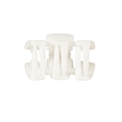 Teleties petite classic claw clip, coconut white molded plastic with side prongs.