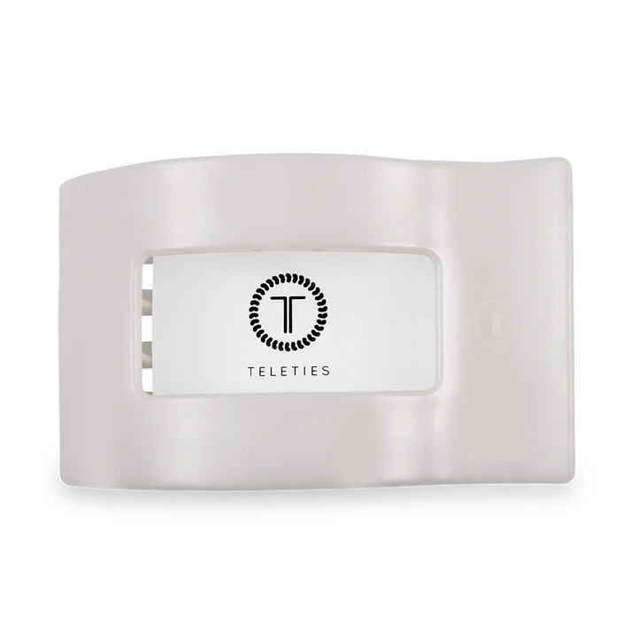 Large Flat Rectangle Hair Clip - Coconut White