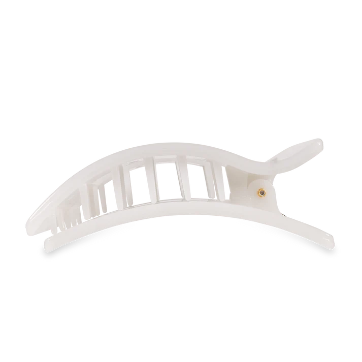 Large Flat Rectangle Hair Clip - Coconut White