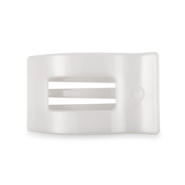 Medium Flat Rectangle Hair Clip - Coconut White