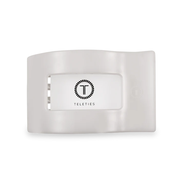 Medium Flat Rectangle Hair Clip - Coconut White