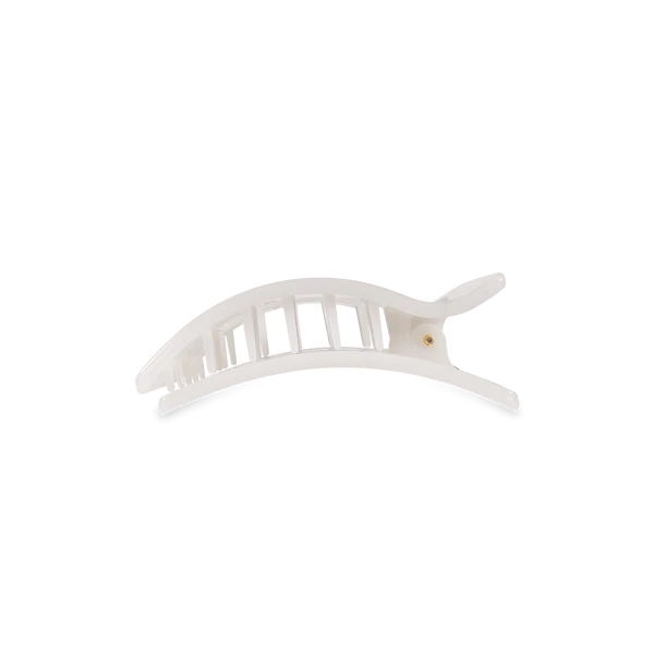 Teleties |Small Flat Rectangle Hair Clip - Coconut White