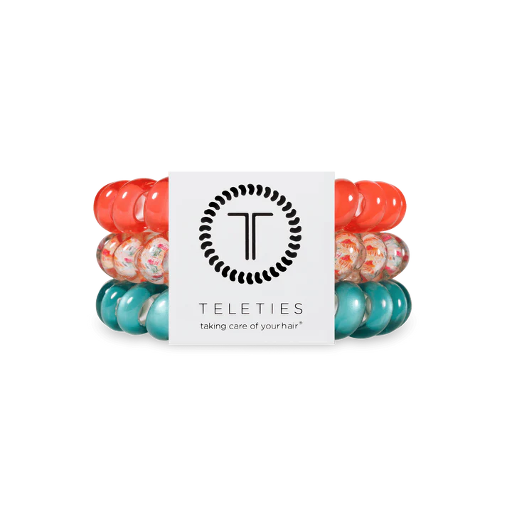 Teleties Coral Craze Large Hair Ties - Large