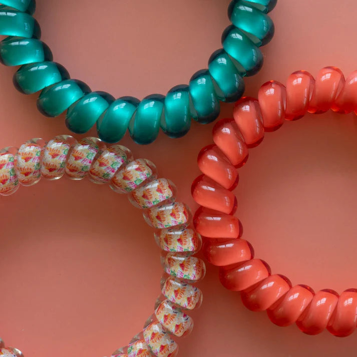 Teleties Coral Craze Large Hair Ties - Large