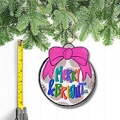 Merry and Bright Bow Ornament