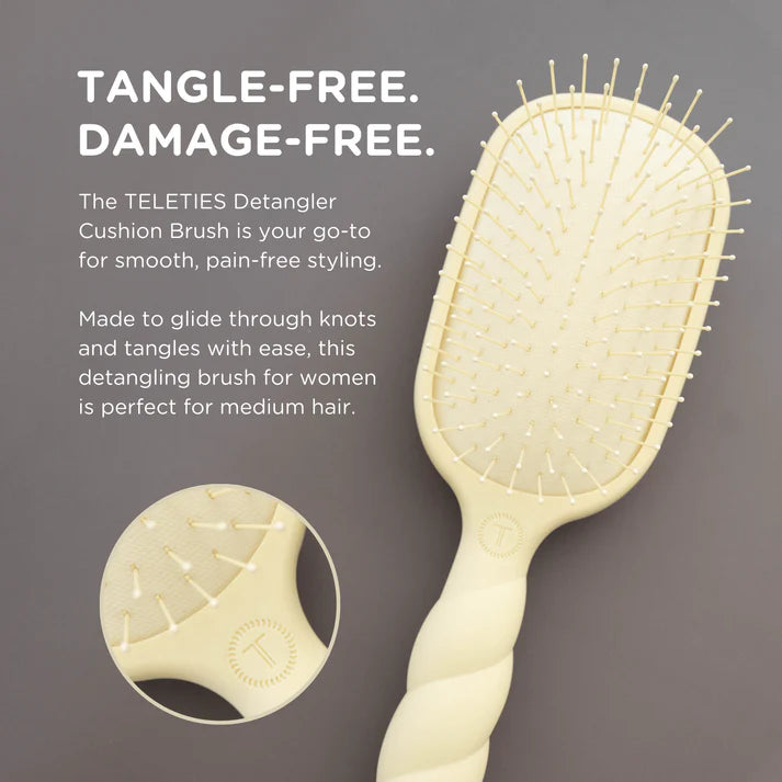 Teleties |Detangler Hair Brush for Medium Hair – Tan