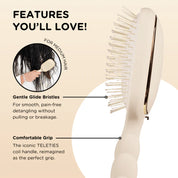 Teleties |Detangler Hair Brush for Medium Hair – Tan