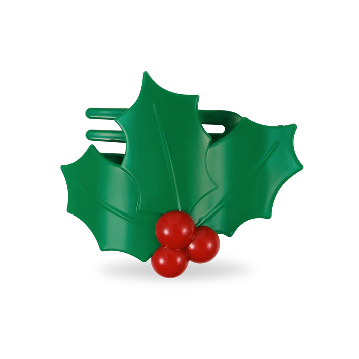 Holly Leaves Flat Hair Clip