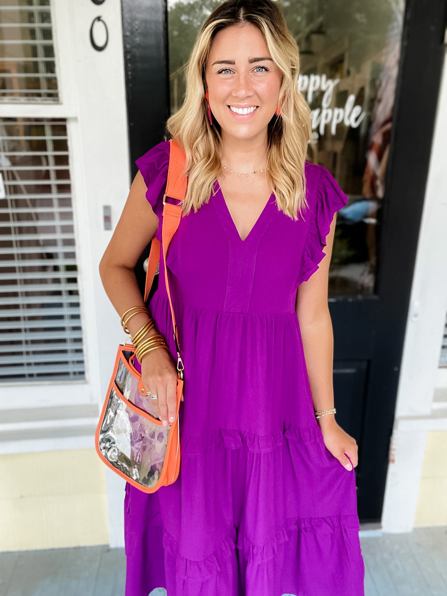 Sweet Violets Midi Dress