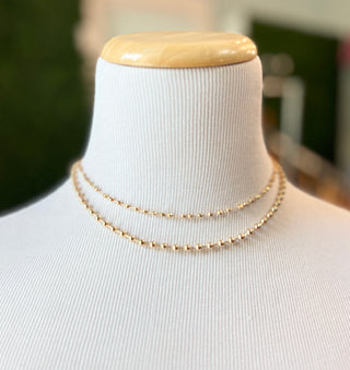 Two Layers Ball Chain Necklace