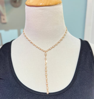 Chain Pearl Y Shaped Necklace