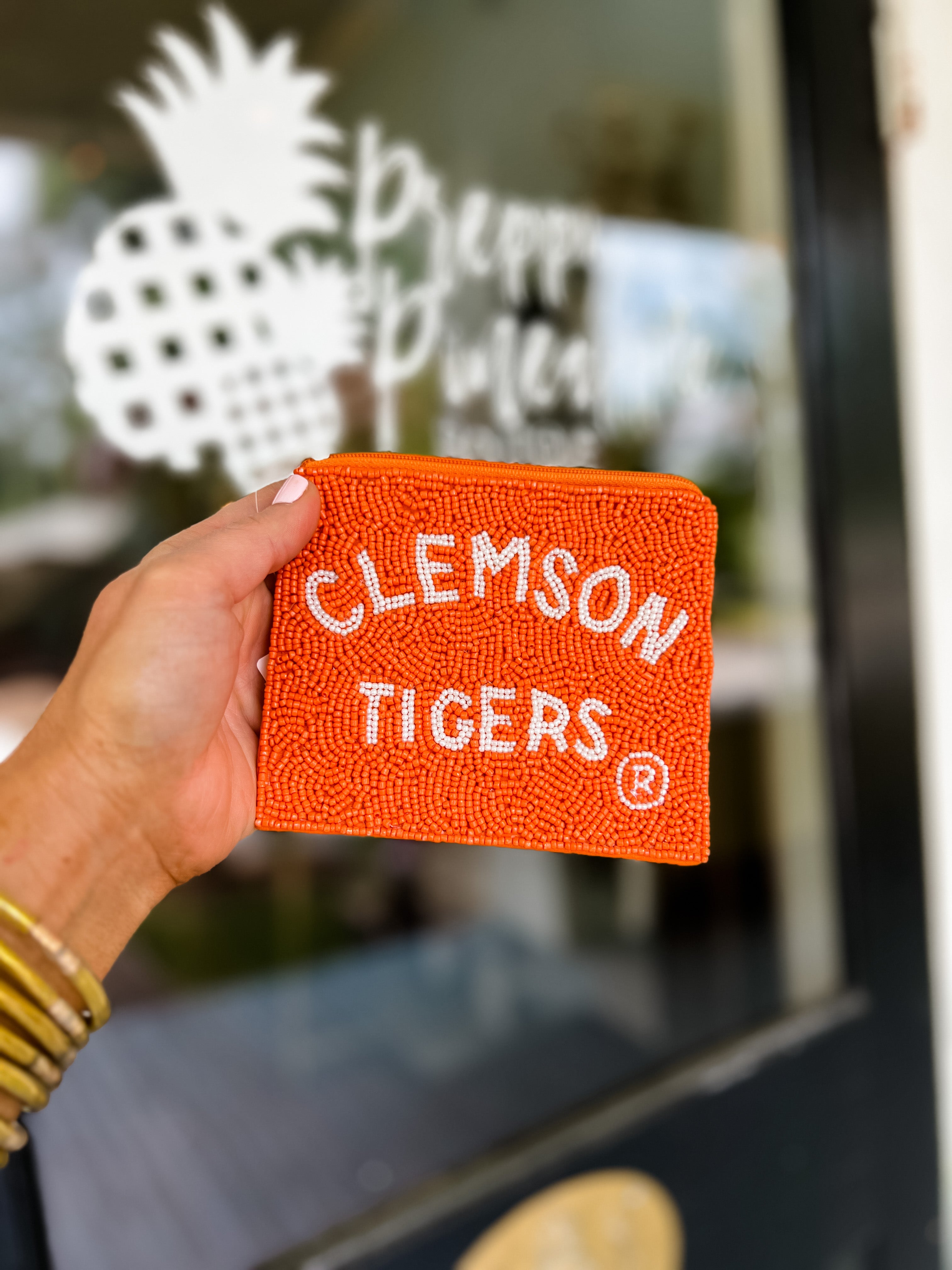 CLEMSON TIGERS Beaded Pouch