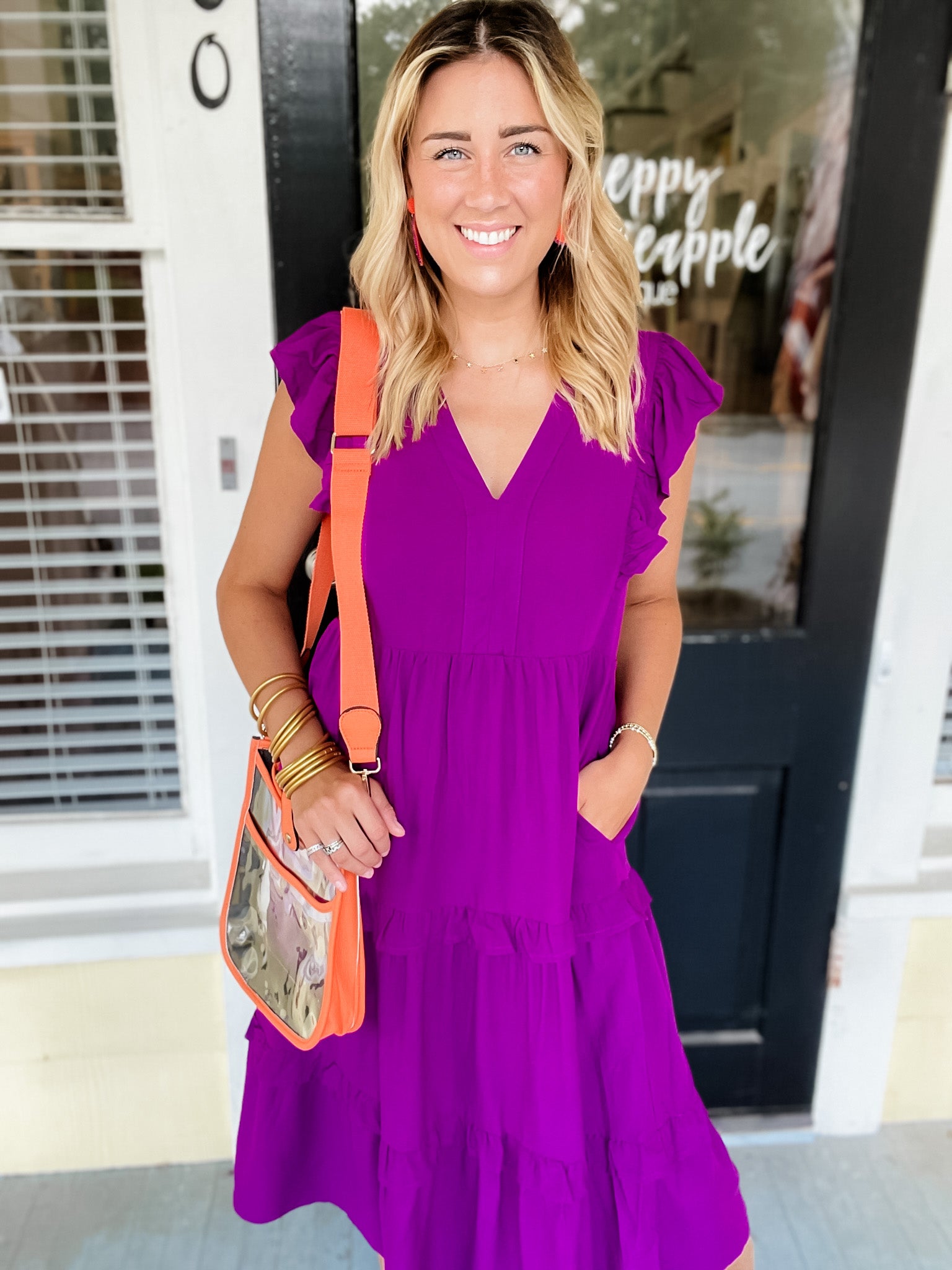 Sweet Violets Midi Dress