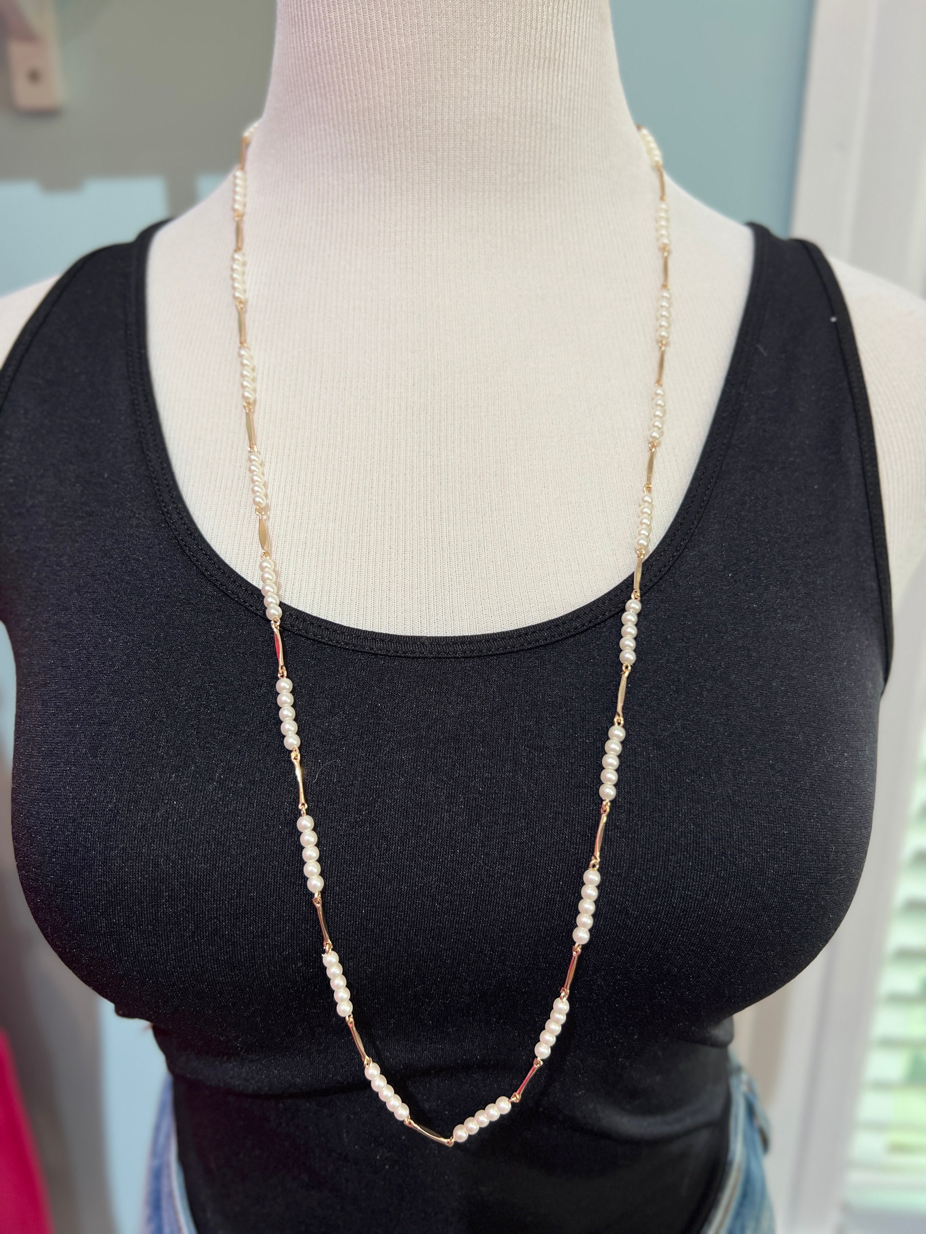 Pearl with Chain Beaded Necklace