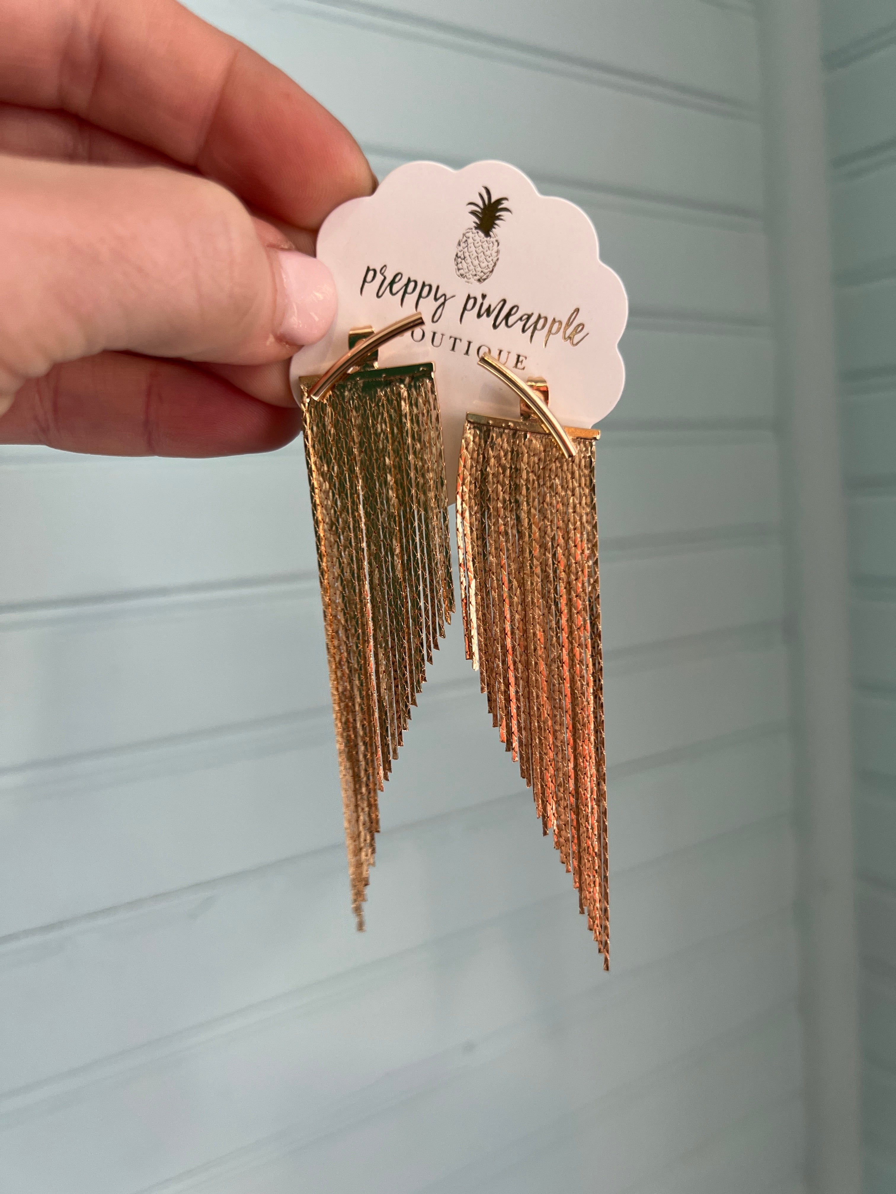 Metal Tassel Peekaboo Earrings