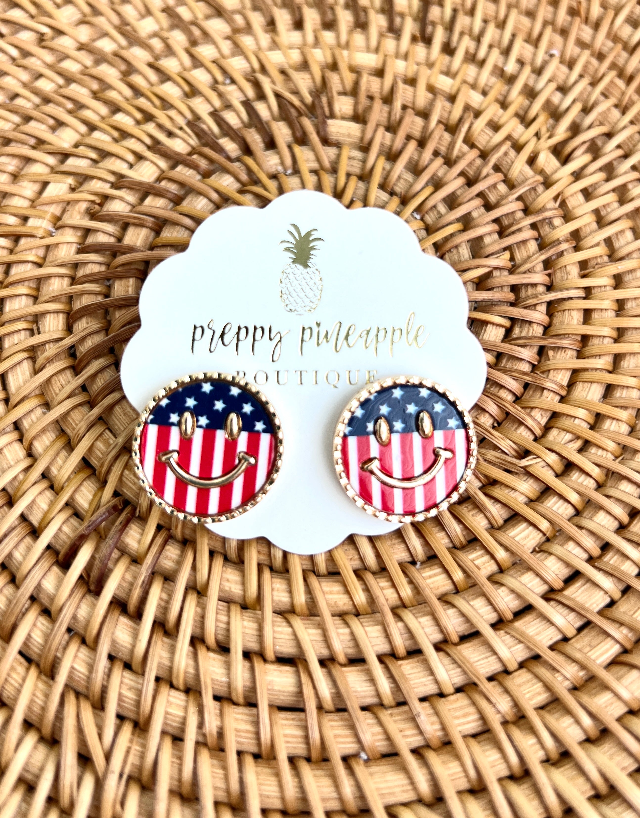 US Flag Smile Earrings