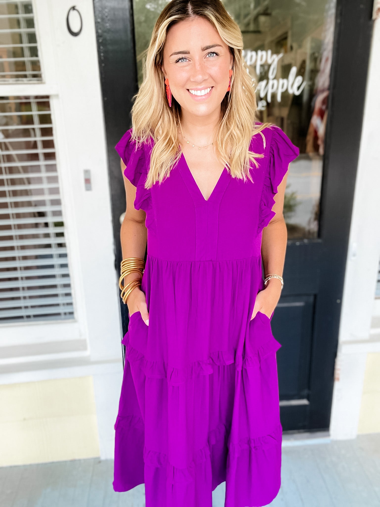 Sweet Violets Midi Dress