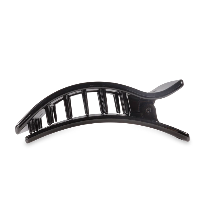 Large Flat Rectangle Hair Clip - Black