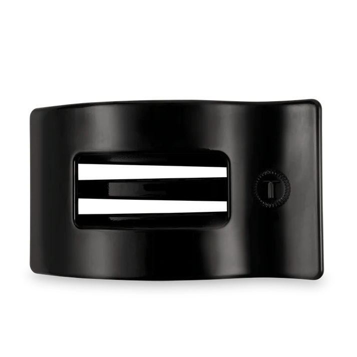 Large Flat Rectangle Hair Clip - Black