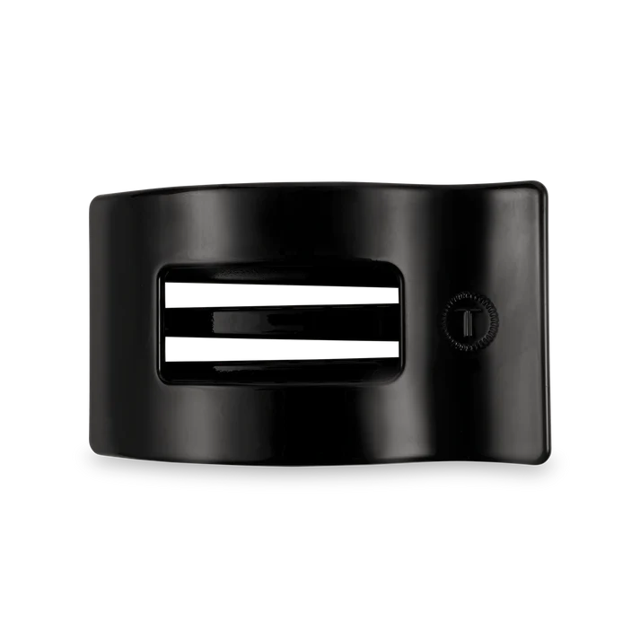 Medium Flat Rectangle Hair Clip - Jet Black