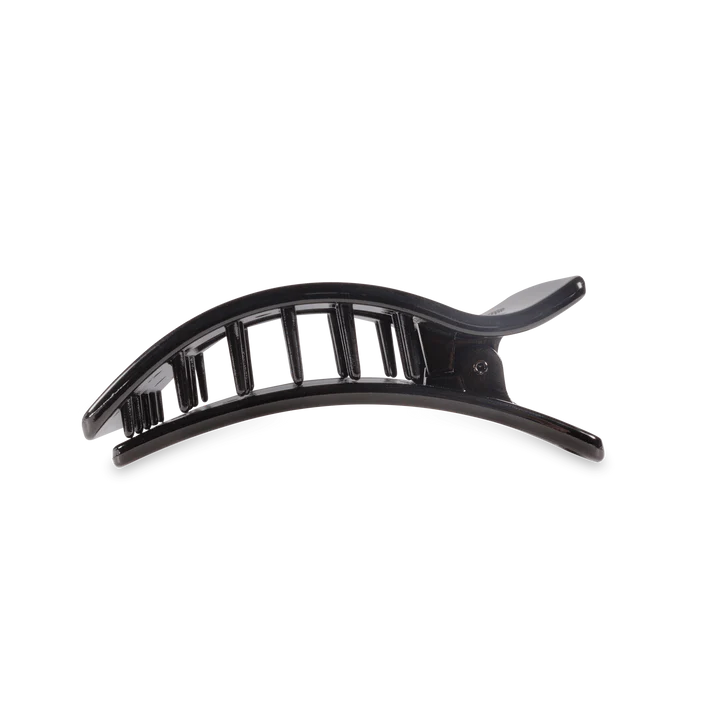 Medium Flat Rectangle Hair Clip - Jet Black
