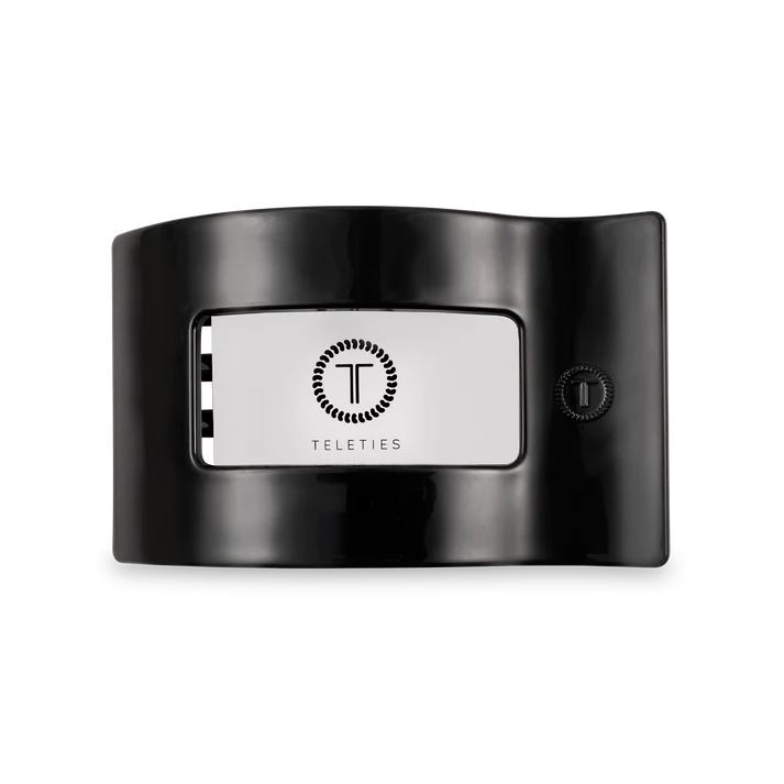 Medium Flat Rectangle Hair Clip - Jet Black