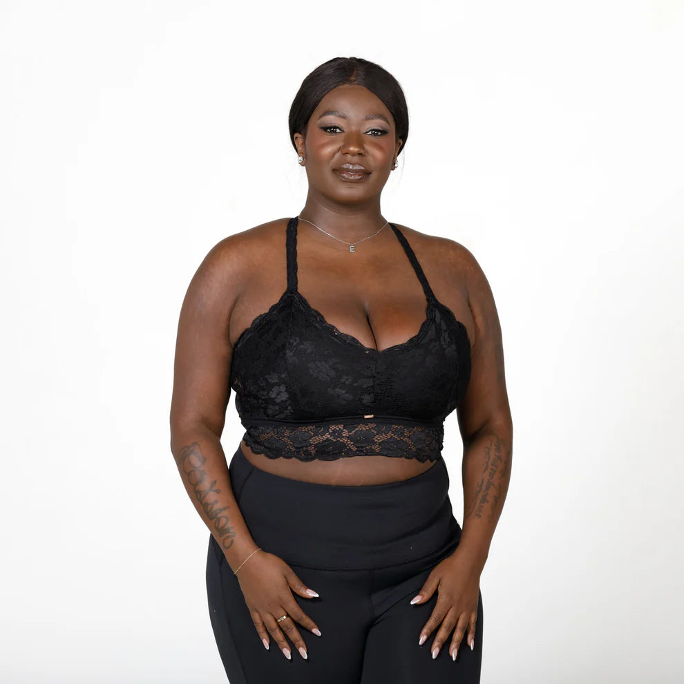 Juliette Deluxe Racerback Lace Bralette - Black