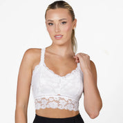 Juliette Deluxe Racerback Lace Bralette - White