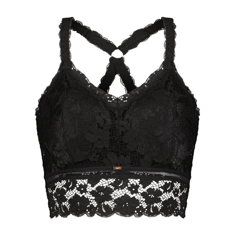 Juliette Deluxe Racerback Lace Bralette - Black