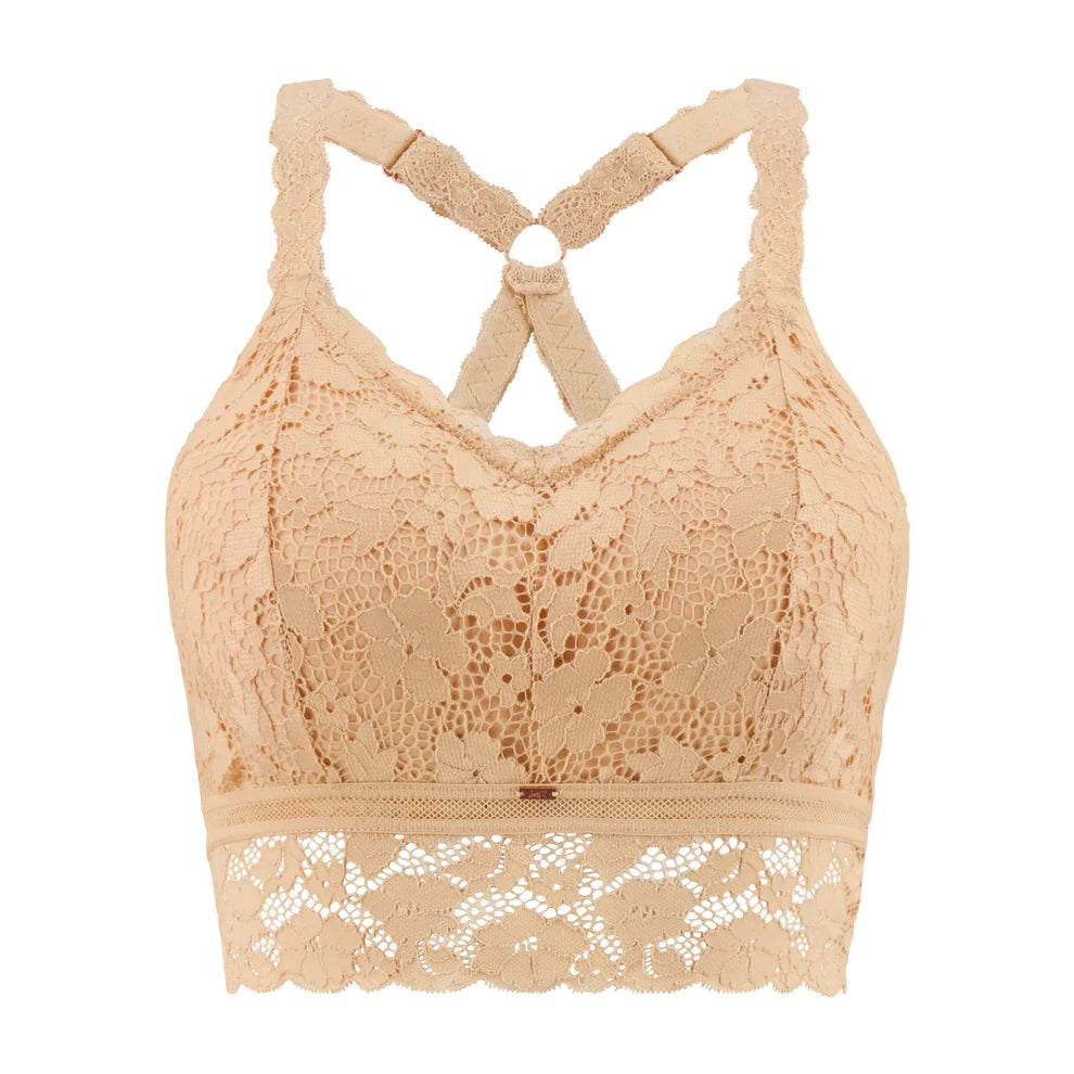 Juliette Deluxe Racerback Lace Bralette - Nude