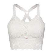 Juliette Deluxe Racerback Lace Bralette - White