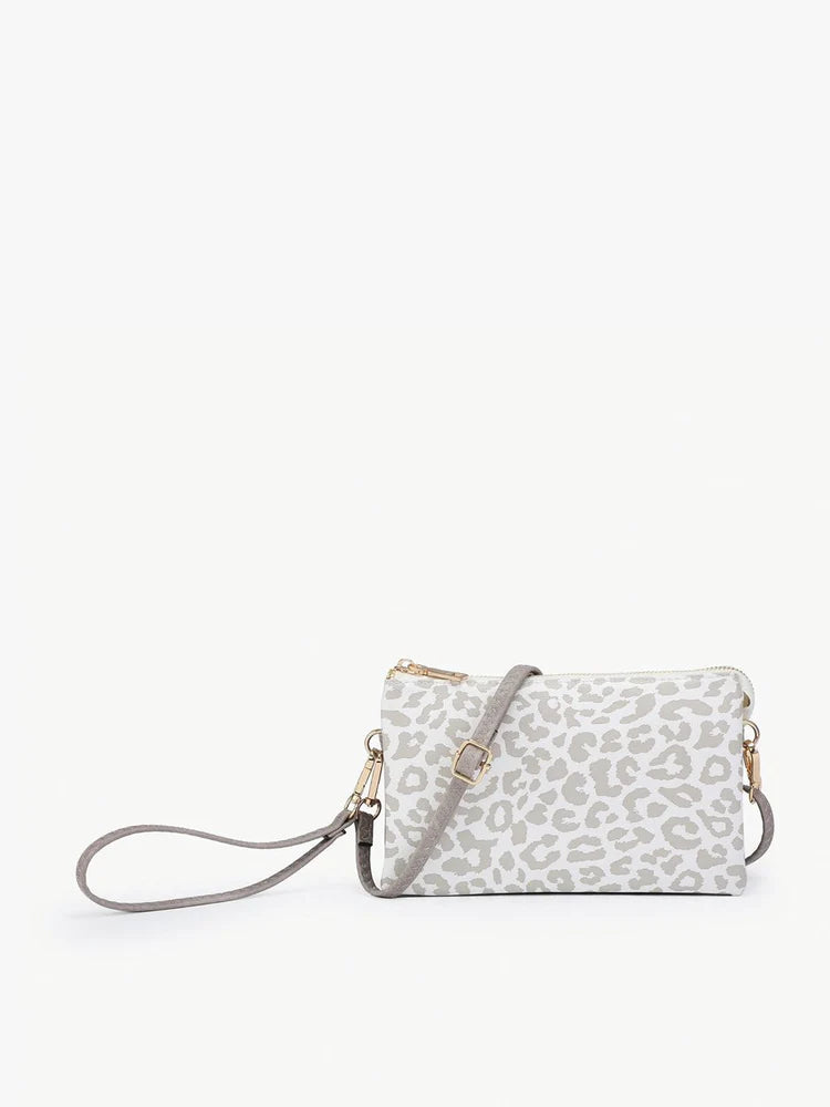 Riley Crossbody/Wristlet-Cheetah Grey