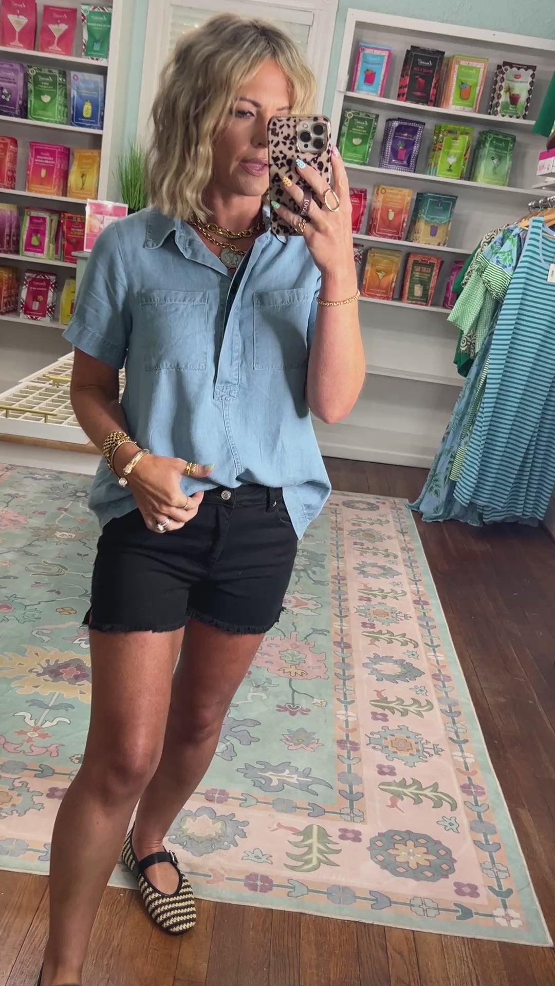 On Our Way Denim Tunic Top