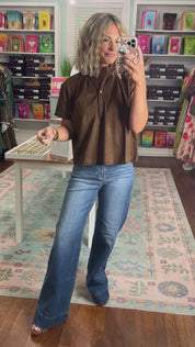 Gentle Ways Stand Collar Top - Beige