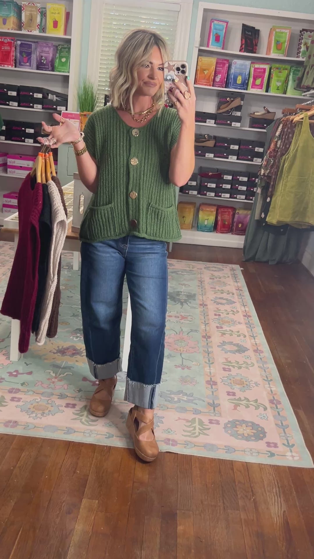 Find Your Voice Button Front Sweater - Chocolate