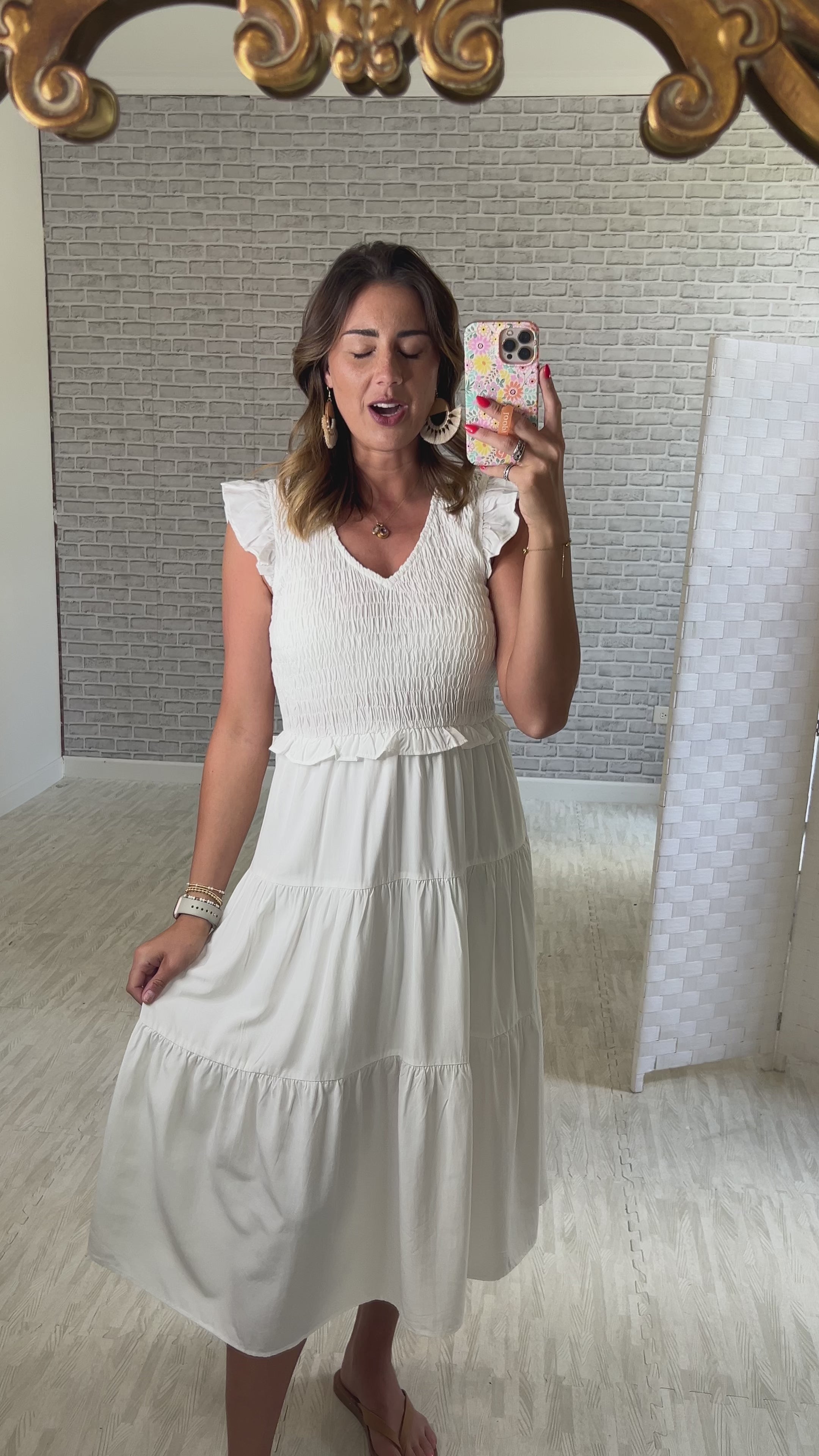 Old Soul Smocked Midi Dress