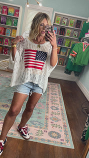 Star Spangled Style Knit Sweater Top