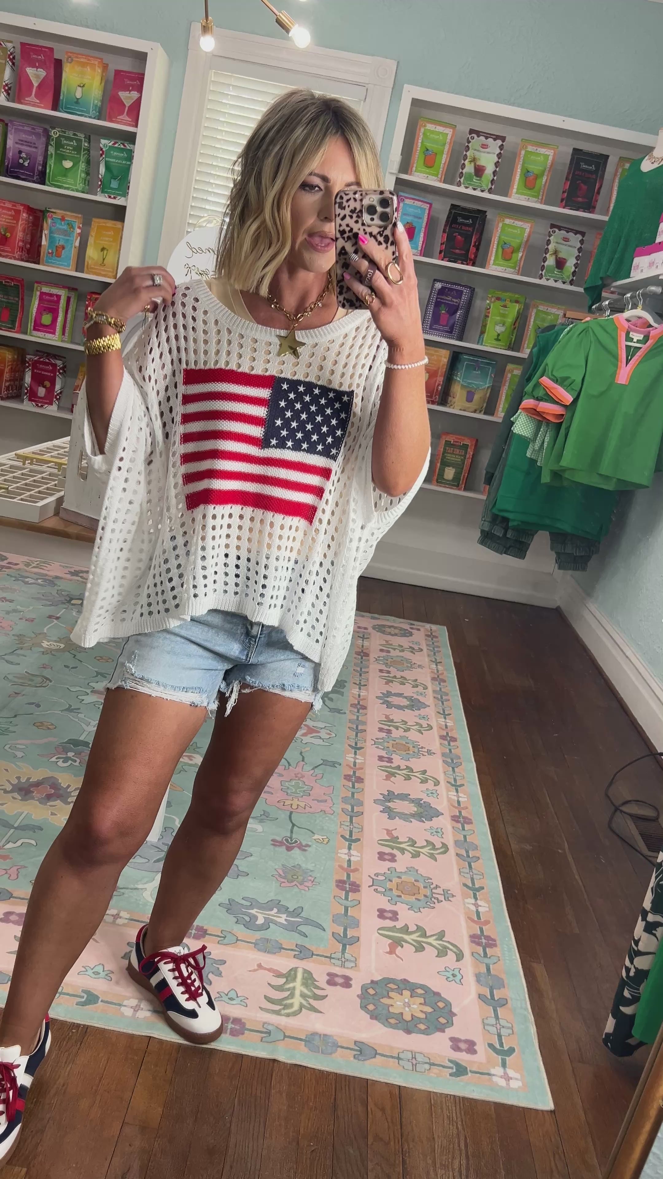 Star Spangled Style Knit Sweater Top