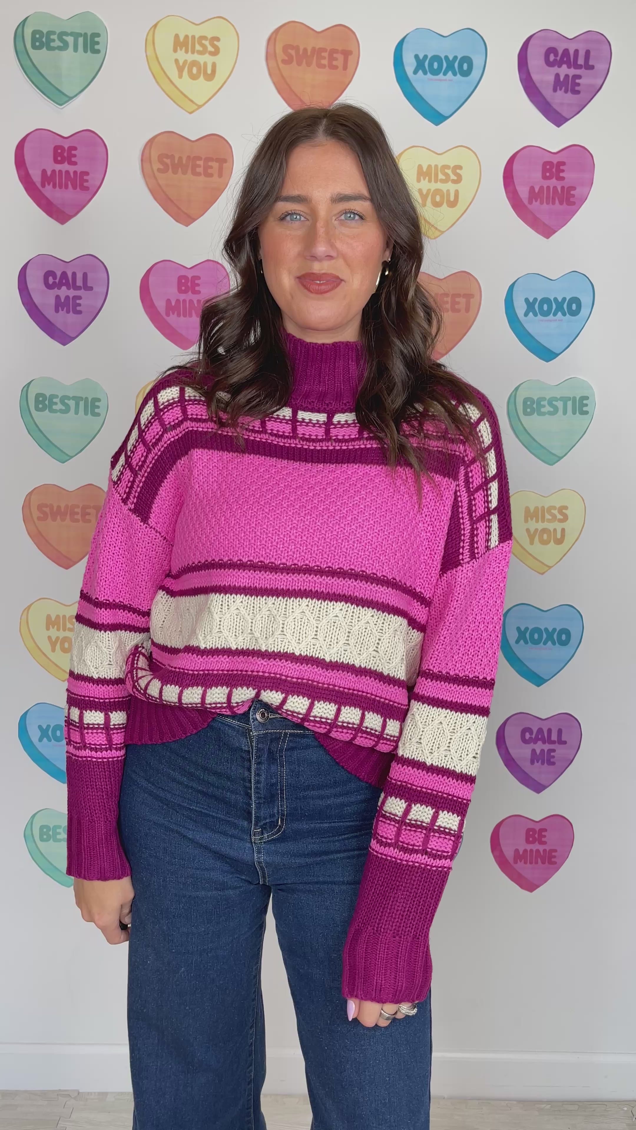 Beautiful As You Cable Knit Sweater - Pink Berry