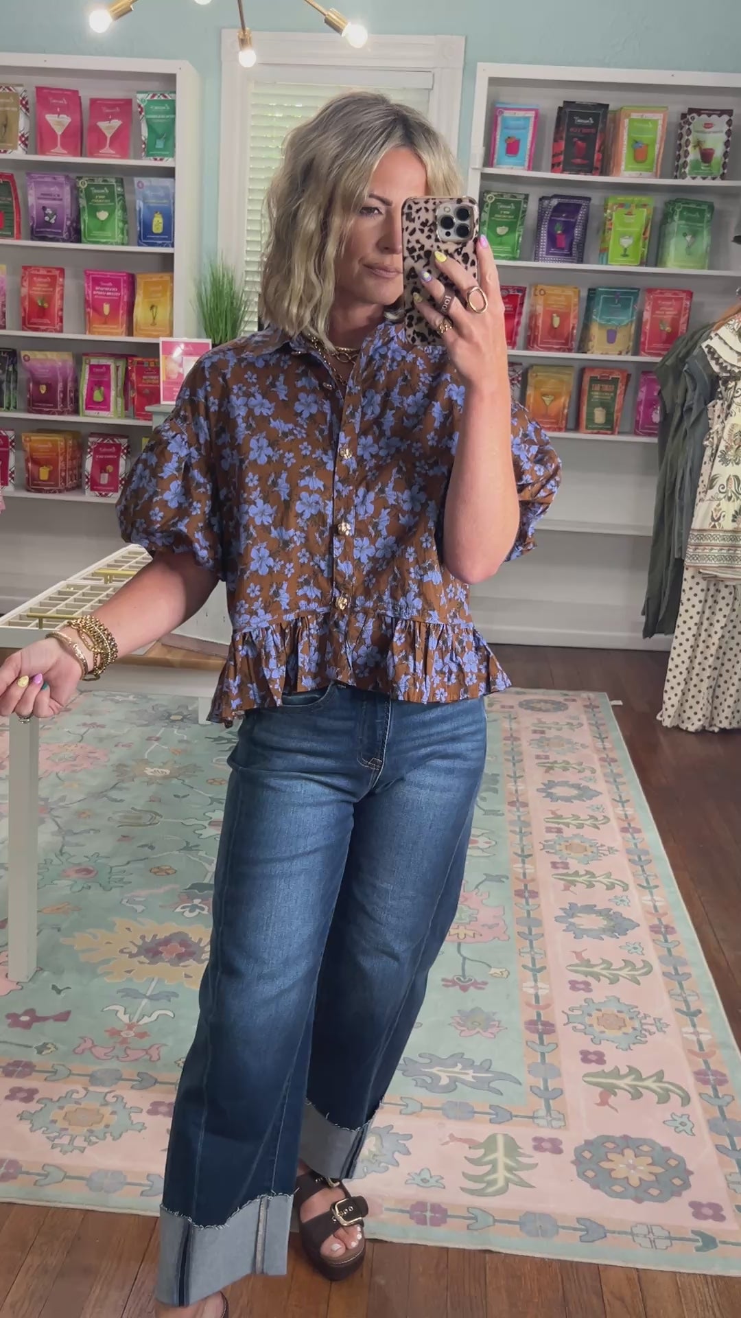 Day After Day Floral Top - Brown